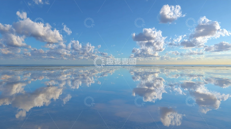 高清大图下载【趣麦麦图】天际浮云倒映海面奇观