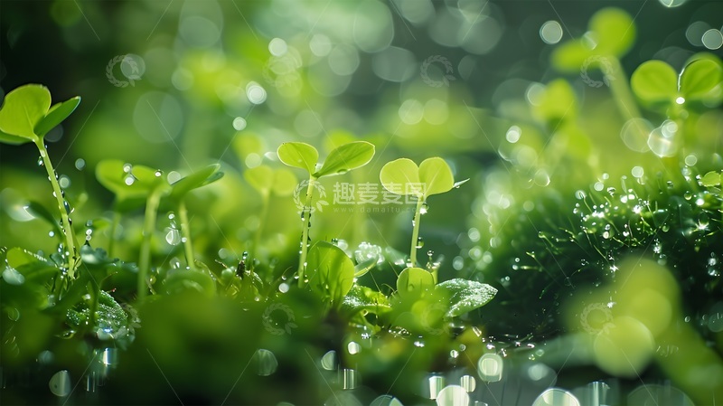 高清大图下载【趣麦麦图】生机勃勃幼苗微距摄影