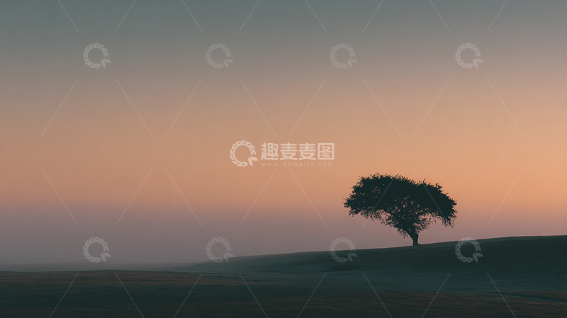 高清大图下载【趣麦麦图】孤寂之树与梦幻天空