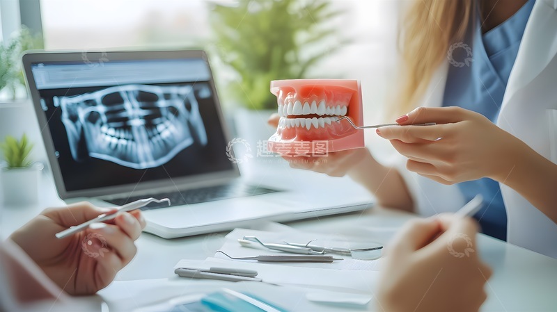 高清大图下载【趣麦麦图】牙医讲解牙齿模型