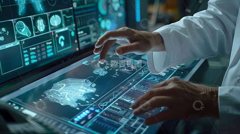 高清大图下载【趣麦麦图】未来科技医疗界面操作场景