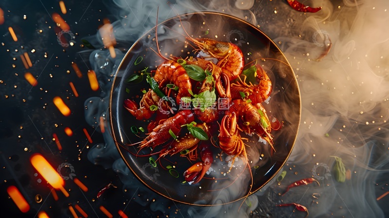 高清大图下载【趣麦麦图】热气腾腾小龙虾美食摄影