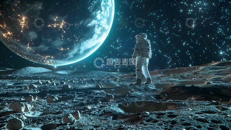 高清大图下载【趣麦麦图】太空探险科幻场景艺术插画