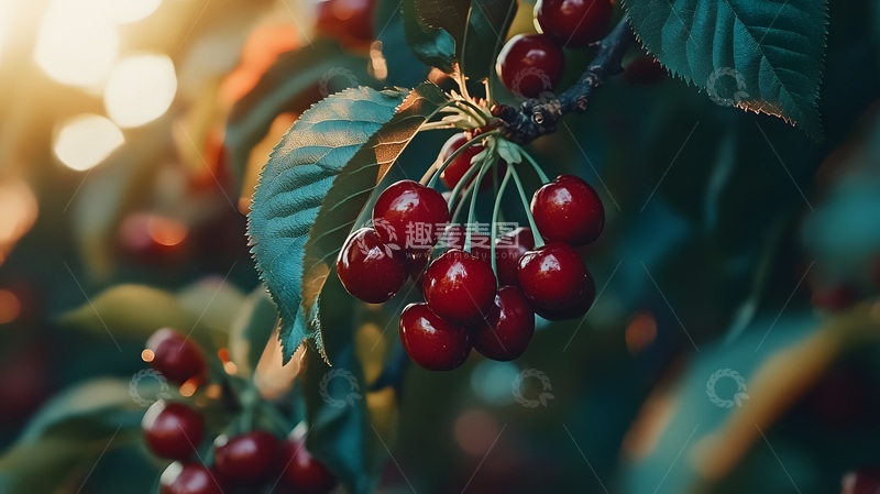 高清大图下载【趣麦麦图】樱桃树红果特写自然摄影