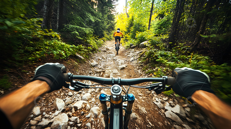 高清大图下载【趣麦麦图】山地自行车越野骑行