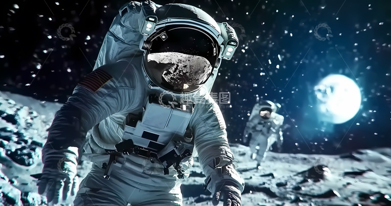 高清大图下载【趣麦麦图】太空探索宇航员科幻场景