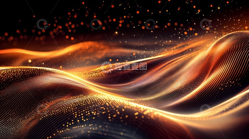 高清大图下载【趣麦麦图】金波流动科技感光影视觉素材