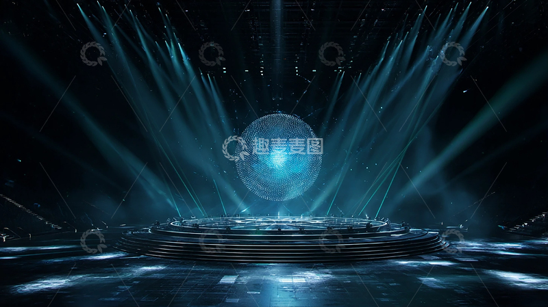 高清大图下载【趣麦麦图】科技感舞台灯光秀场景