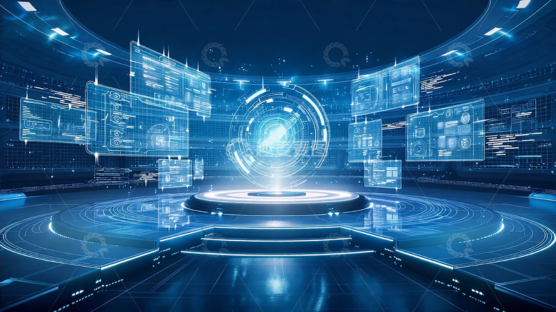 高清大图下载【趣麦麦图】未来科技感数据展示场景
