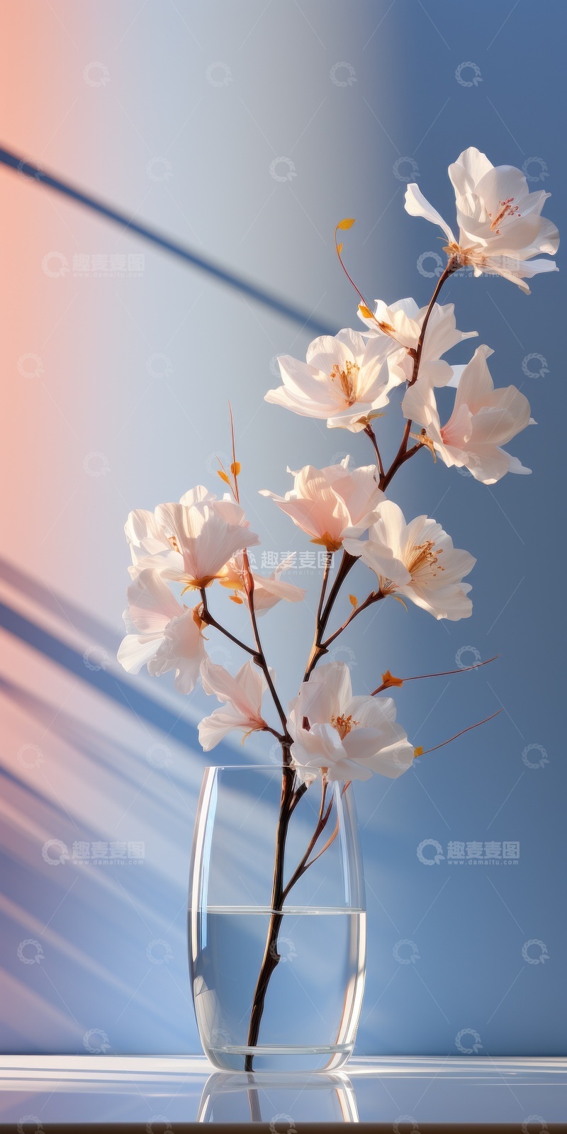 高清大图下载【趣麦麦图】淡雅花瓶白玉兰花装饰素材