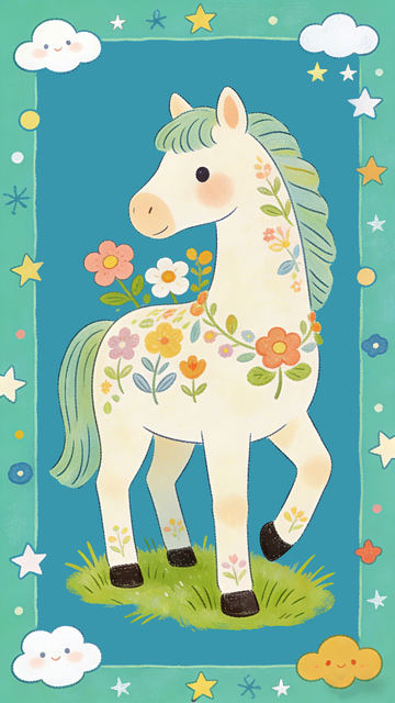 梦幻花园小马插画