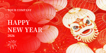 红色喜庆新年主视觉设计
