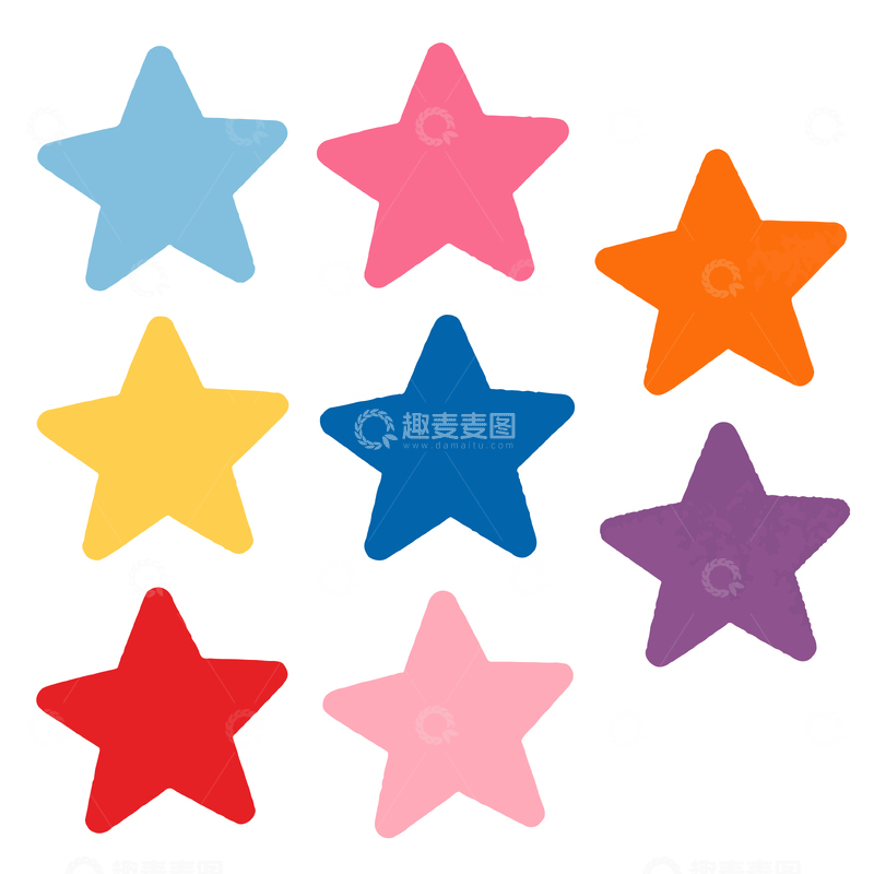 源文件下载【趣麦麦图】彩色星星装饰贴纸