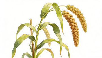植物插画小米植株