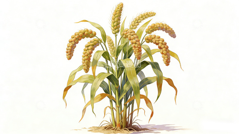 高清大图下载【趣麦麦图】小米植物插画素材