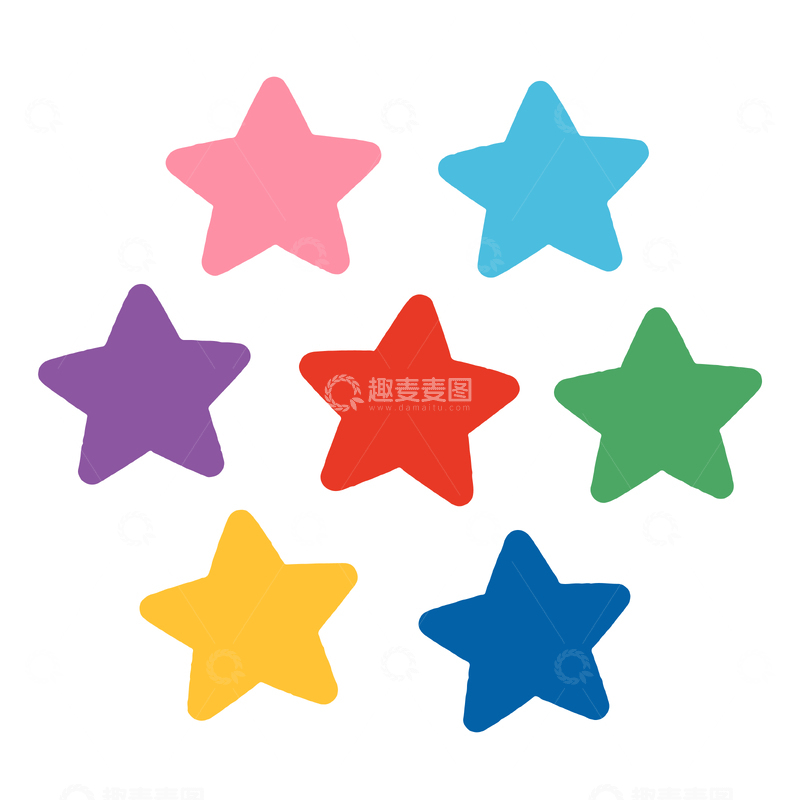 源文件下载【趣麦麦图】彩色五角星装饰图案