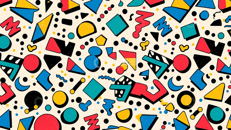 高清大图下载【趣麦麦图】复古几何抽象艺术奇观