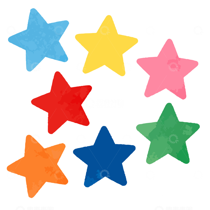 源文件下载【趣麦麦图】彩色星星装饰图案设计元素