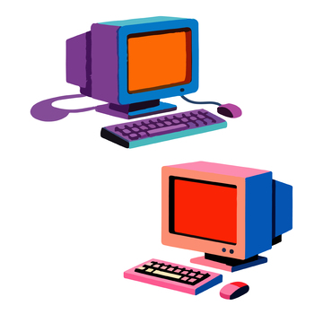 复古计算机插画设计素材