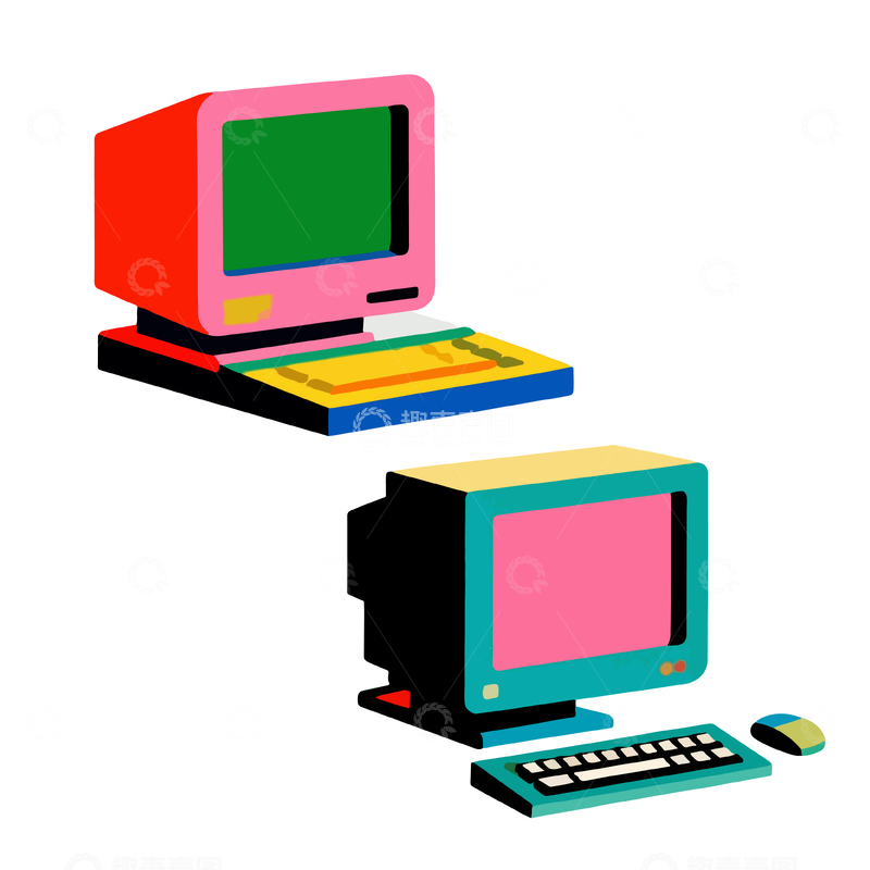 源文件下载【趣麦麦图】卡通风格电脑插画素材