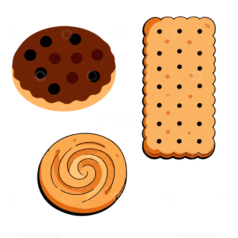 源文件下载【趣麦麦图】卡通风格饼干糕点矢量设计素材