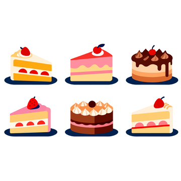 【标题】卡通风甜点蛋糕插画设计元素