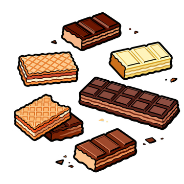 手绘巧克力饼干插画素材