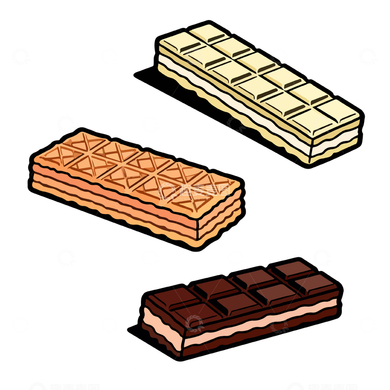 源文件下载【趣麦麦图】卡通风格巧克力饼干插画