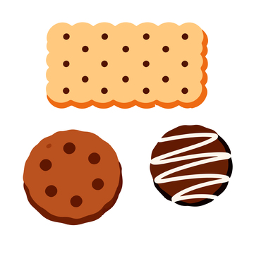 卡通风格饼干零食插画素材
