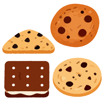 卡通风饼干甜点矢量插画素材