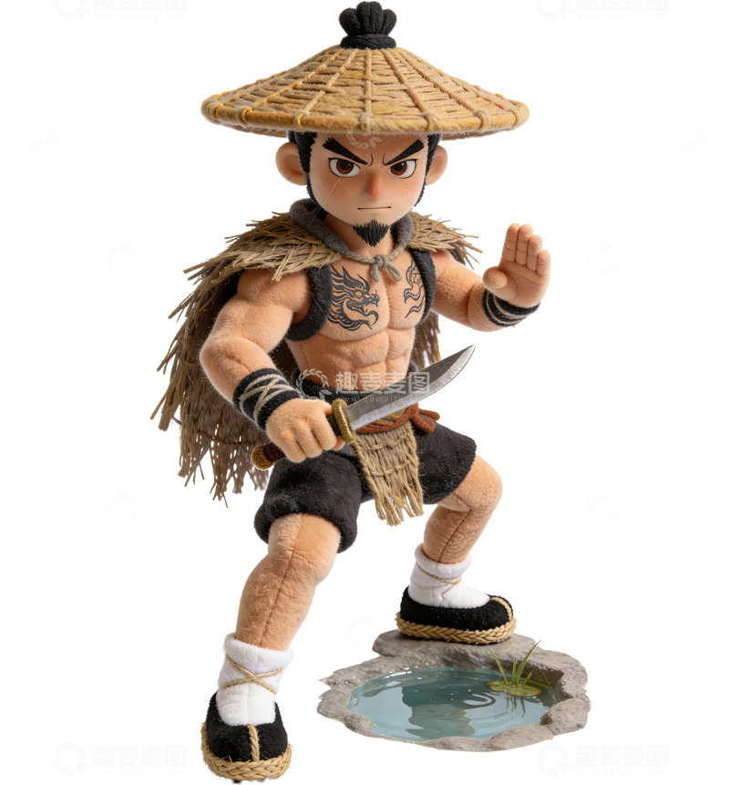 高清大图下载【趣麦麦图】Q版水浒传人物系列-李俊（免扣）