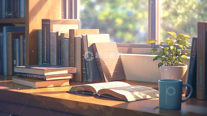 高清大图下载【趣麦麦图】温暖光影中的阅读角落