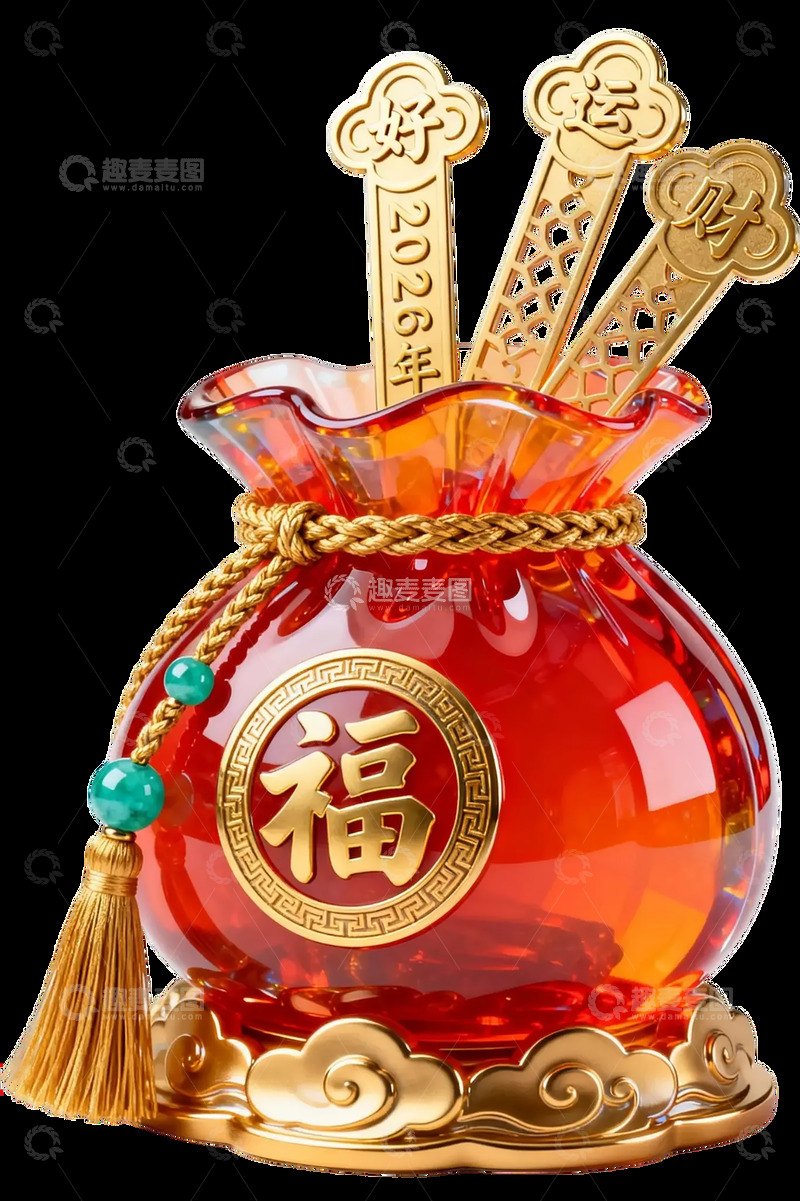 高清大图下载【趣麦麦图】福袋装饰品吉祥寓意