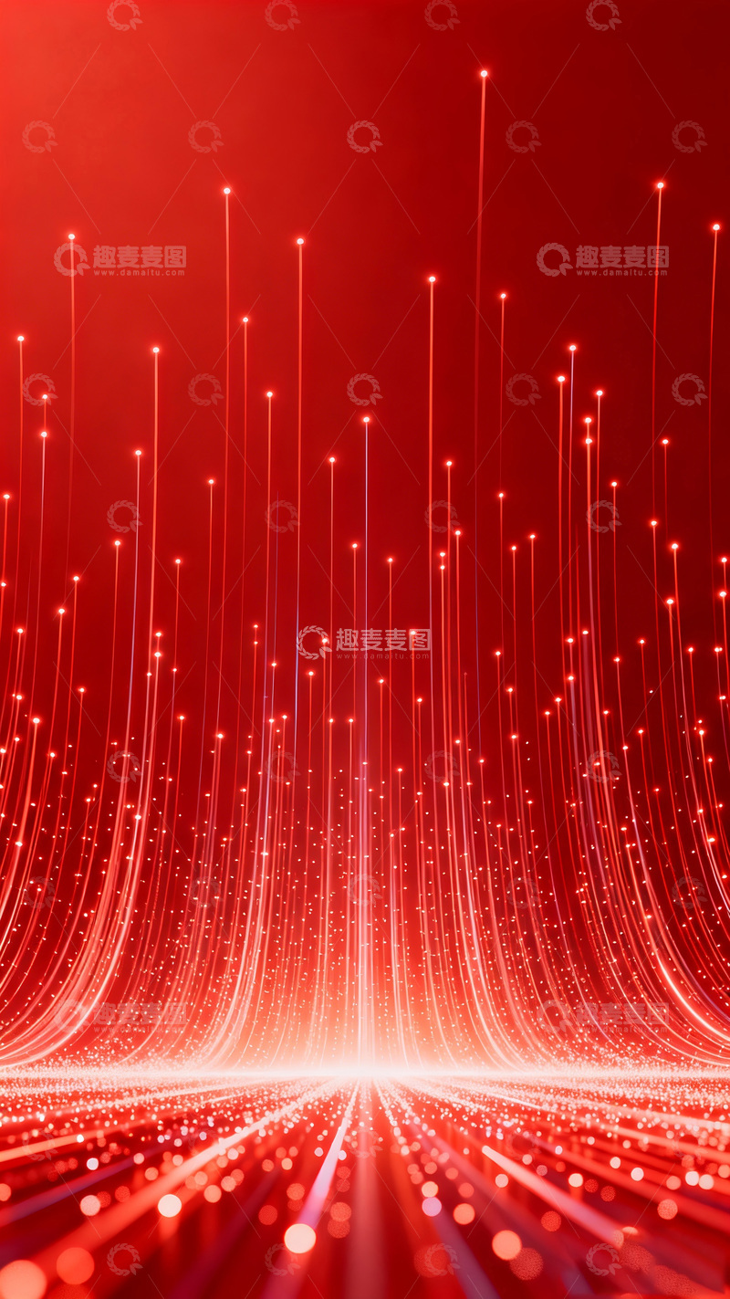 高清大图下载【趣麦麦图】红光科技感光线视觉背景