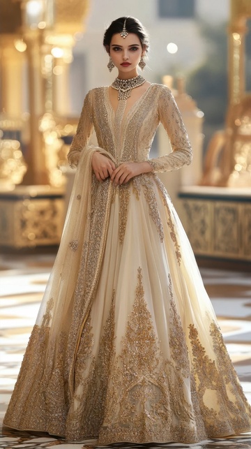 穿着长裙的美丽女人