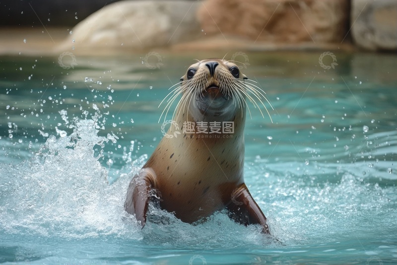 高清大图下载【趣麦麦图】动物园里的海豹