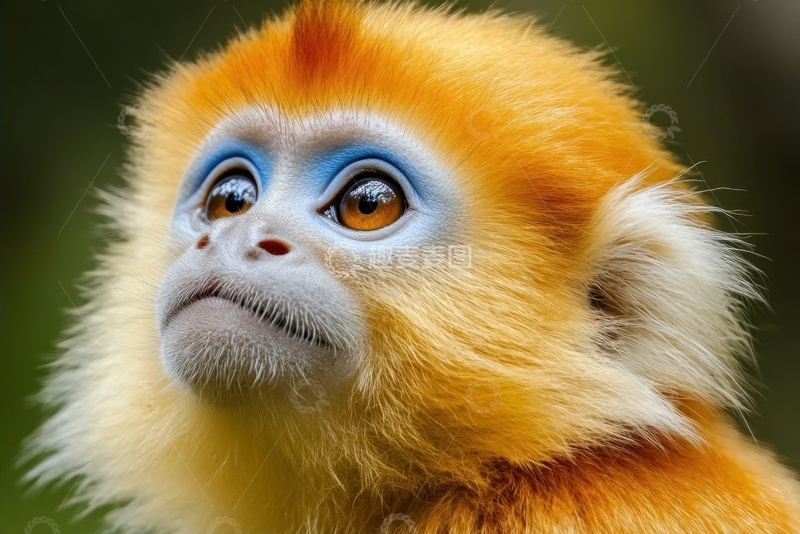 高清大图下载【趣麦麦图】金色的毛猴面部特写摄影