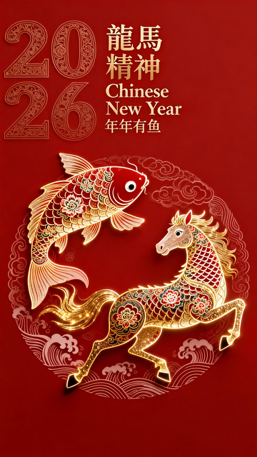 龙马精神新年贺卡设计