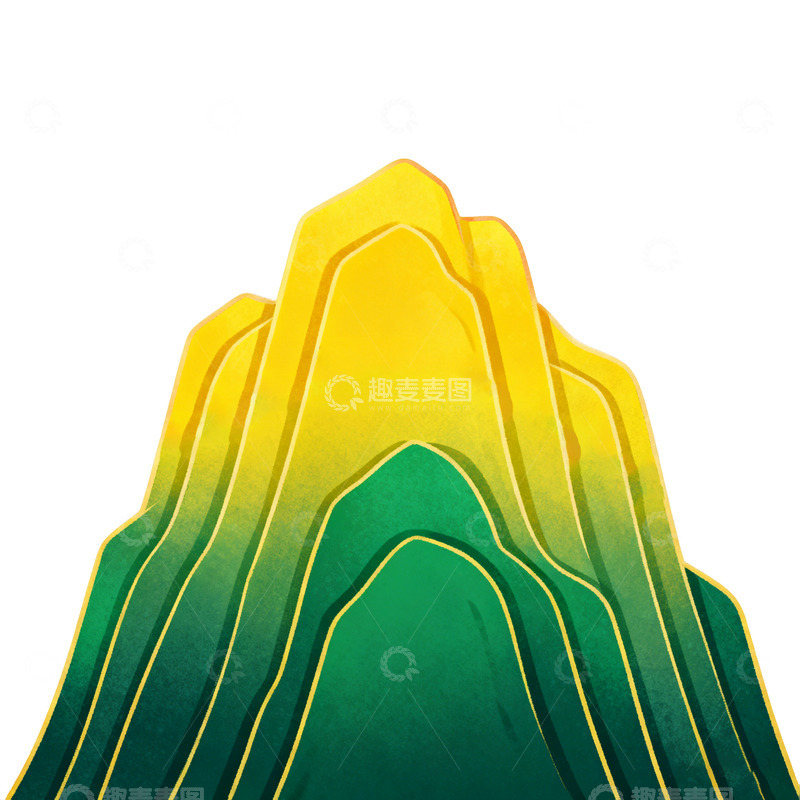 高清大图下载【趣麦麦图】简约山水插画设计元素