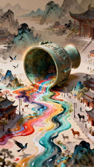 彩绘古韵城镇宝器幻境