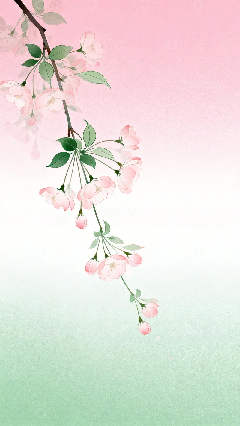 高清大图下载【趣麦麦图】水彩花卉春意盎然插画