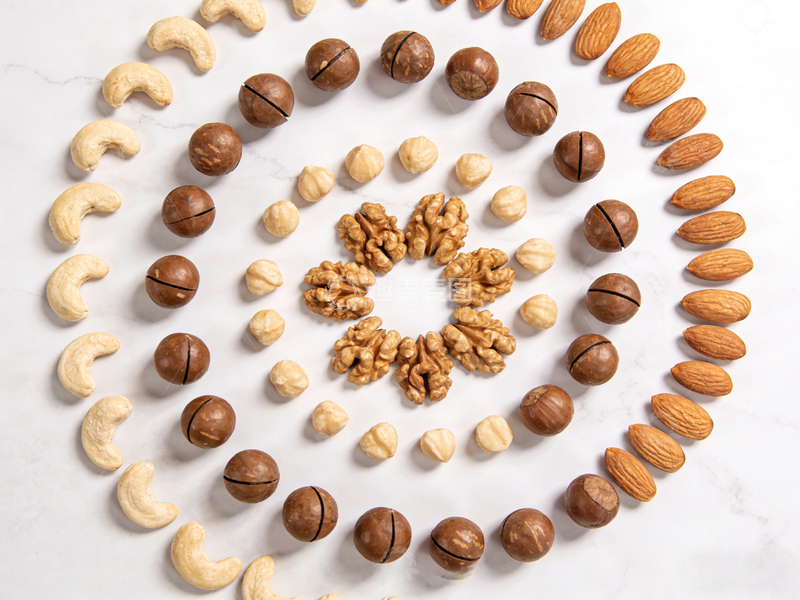 高清大图下载【趣麦麦图】坚果拼花艺术图案