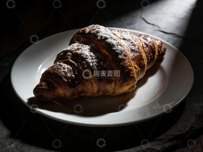 高清大图下载【趣麦麦图】光影可颂糕点美食摄影