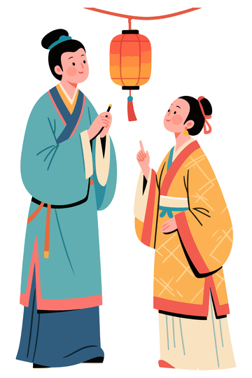 传统服饰人物插画