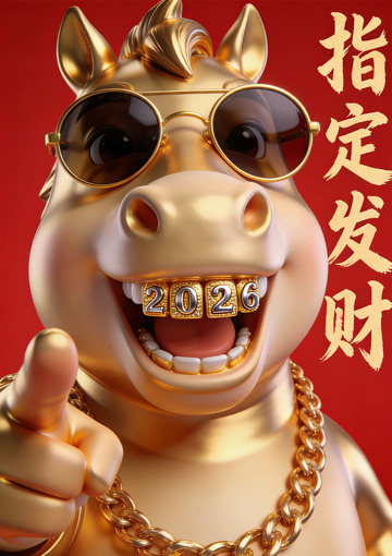 马年趣味卡通金马