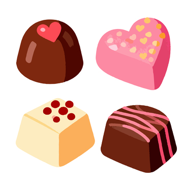 卡通风格巧克力糖果插画设计素材