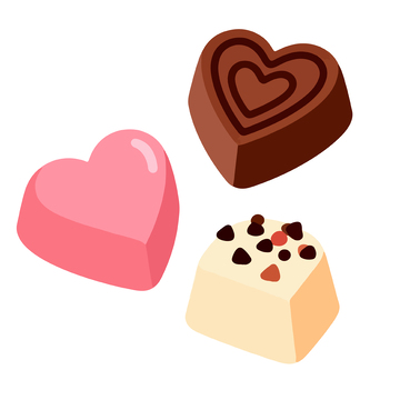 卡通爱心巧克力糖插画素材