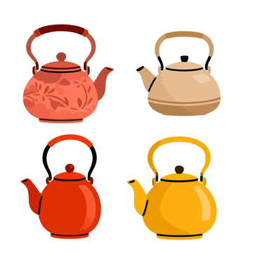 手绘风格茶壶插画设计素材