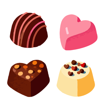 卡通风格巧克力糖果插画素材