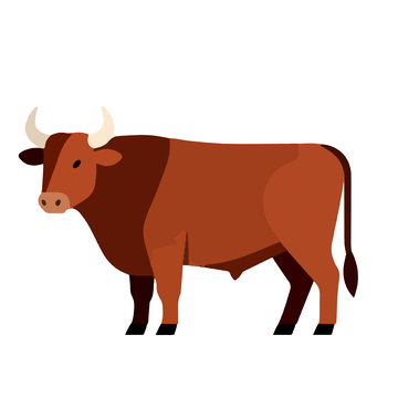 卡通风格牛矢量插画